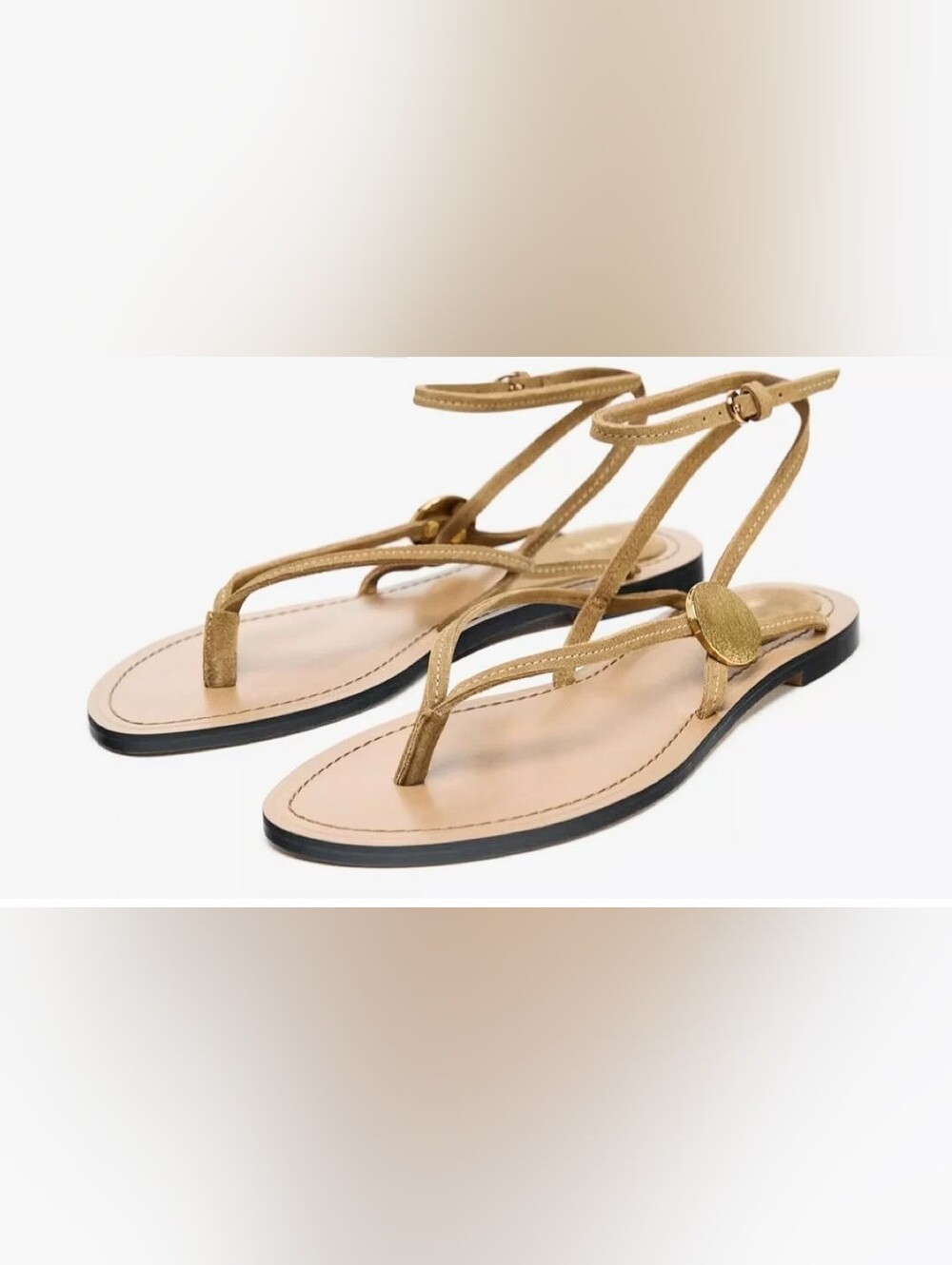 Zara Leather Strappy Sandals - Women